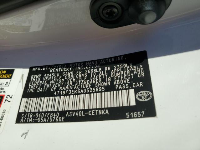 Photo 11 VIN: 4T1BF3EK6AU525895 - TOYOTA CAMRY BASE 