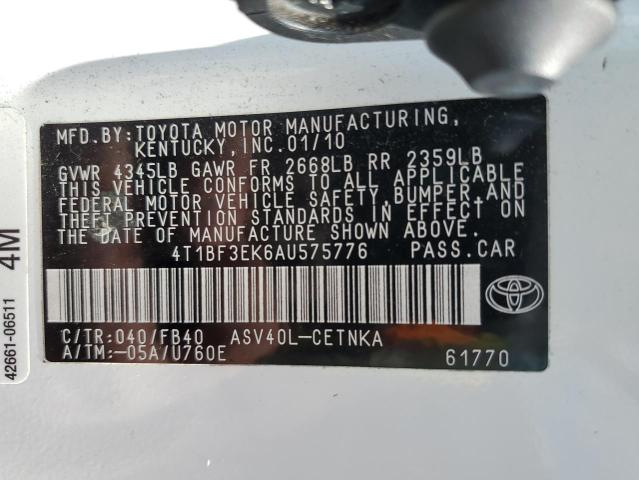 Photo 11 VIN: 4T1BF3EK6AU575776 - TOYOTA CAMRY BASE 