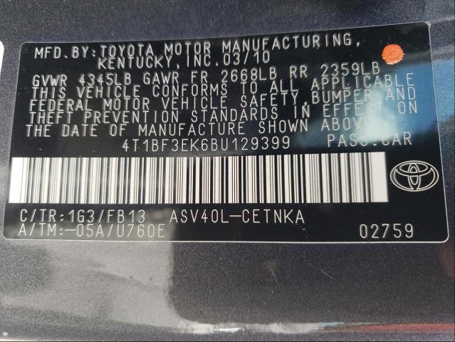 Photo 9 VIN: 4T1BF3EK6BU129399 - TOYOTA CAMRY BASE 