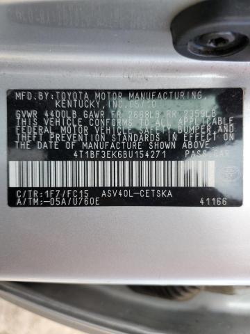 Photo 9 VIN: 4T1BF3EK6BU154271 - TOYOTA CAMRY BASE 