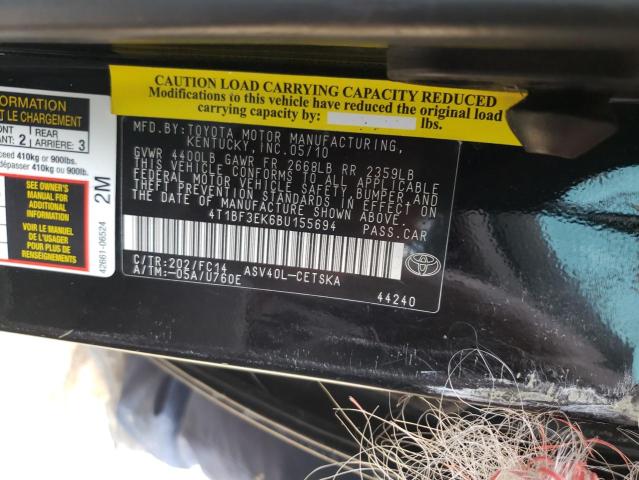 Photo 9 VIN: 4T1BF3EK6BU155694 - TOYOTA CAMRY BASE 