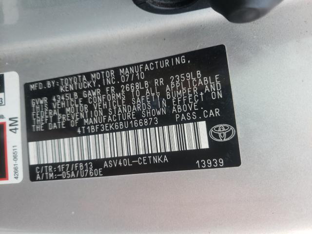 Photo 9 VIN: 4T1BF3EK6BU166873 - TOYOTA CAMRY BASE 