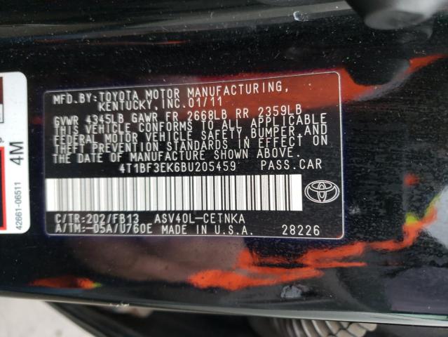 Photo 9 VIN: 4T1BF3EK6BU205459 - TOYOTA CAMRY BASE 