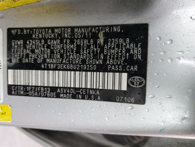 Photo 11 VIN: 4T1BF3EK6BU219250 - TOYOTA CAMRY BASE 