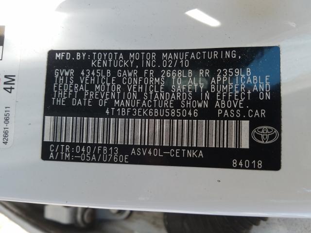 Photo 9 VIN: 4T1BF3EK6BU585046 - TOYOTA CAMRY 