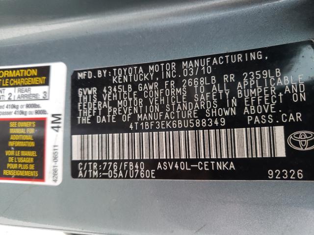 Photo 9 VIN: 4T1BF3EK6BU588349 - TOYOTA CAMRY BASE 