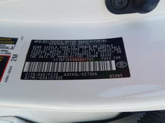 Photo 9 VIN: 4T1BF3EK6BU607255 - TOYOTA CAMRY BASE 