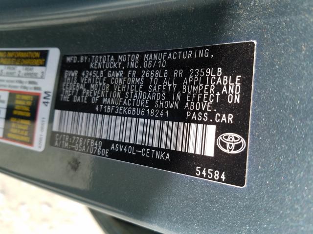 Photo 9 VIN: 4T1BF3EK6BU618241 - TOYOTA CAMRY BASE 