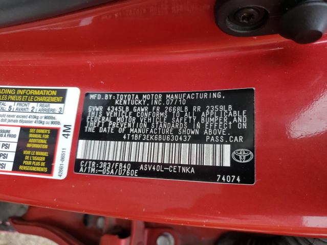 Photo 9 VIN: 4T1BF3EK6BU630437 - TOYOTA CAMRY BASE 