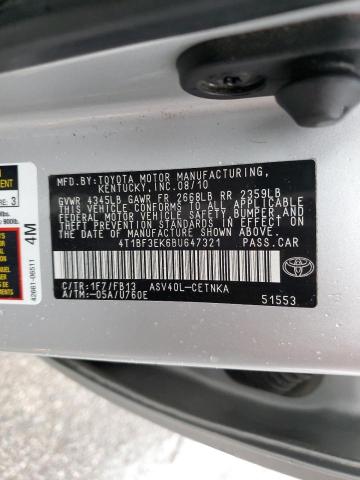 Photo 11 VIN: 4T1BF3EK6BU647321 - TOYOTA CAMRY BASE 