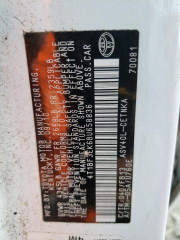 Photo 11 VIN: 4T1BF3EK6BU658836 - TOYOTA CAMRY BASE 