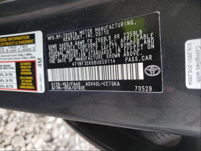 Photo 9 VIN: 4T1BF3EK6BU659114 - TOYOTA CAMRY 