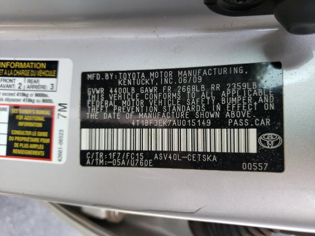 Photo 9 VIN: 4T1BF3EK7AU015149 - TOYOTA CAMRY BASE 