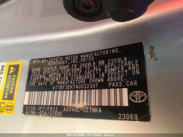 Photo 8 VIN: 4T1BF3EK7AU032307 - TOYOTA CAMRY 