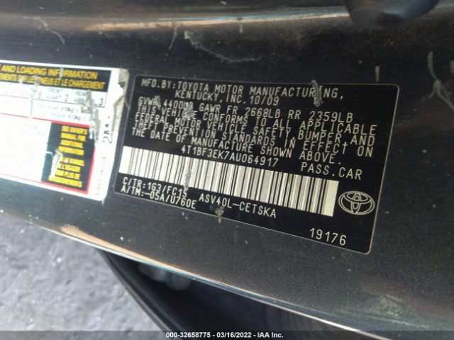 Photo 8 VIN: 4T1BF3EK7AU064917 - TOYOTA CAMRY 