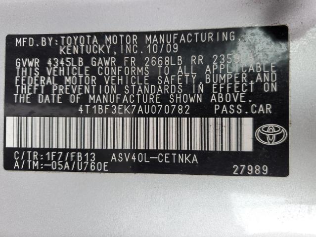 Photo 11 VIN: 4T1BF3EK7AU070782 - TOYOTA CAMRY 