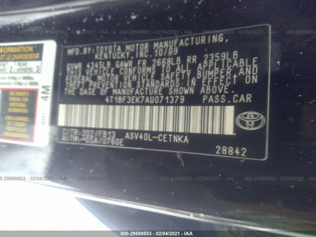 Photo 8 VIN: 4T1BF3EK7AU071379 - TOYOTA CAMRY 