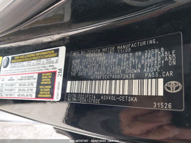 Photo 8 VIN: 4T1BF3EK7AU073438 - TOYOTA CAMRY 