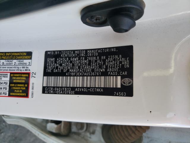 Photo 9 VIN: 4T1BF3EK7AU536761 - TOYOTA CAMRY BASE 