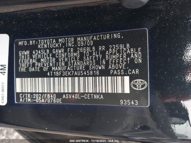 Photo 8 VIN: 4T1BF3EK7AU545816 - TOYOTA CAMRY 