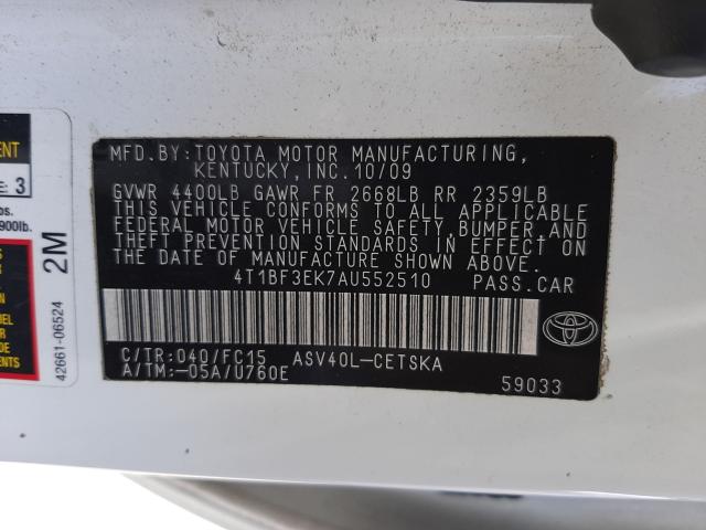 Photo 9 VIN: 4T1BF3EK7AU552510 - TOYOTA CAMRY BASE 