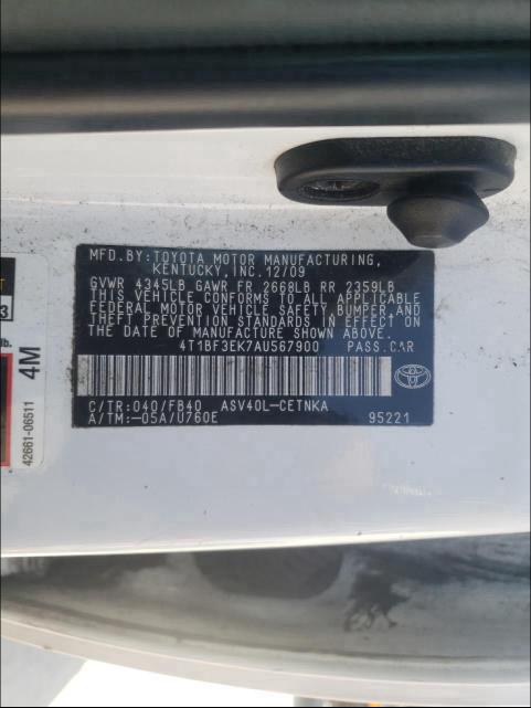 Photo 9 VIN: 4T1BF3EK7AU567900 - TOYOTA CAMRY 