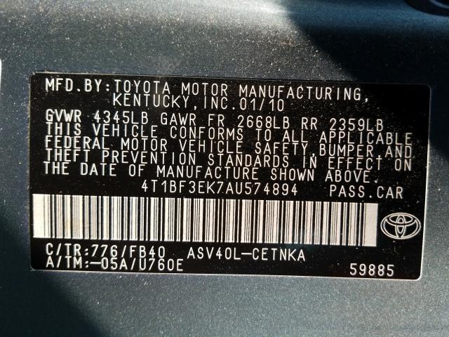 Photo 9 VIN: 4T1BF3EK7AU574894 - TOYOTA CAMRY BASE 