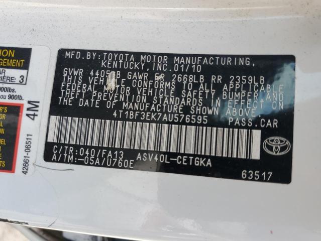 Photo 11 VIN: 4T1BF3EK7AU576595 - TOYOTA CAMRY BASE 