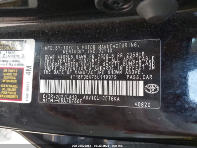 Photo 8 VIN: 4T1BF3EK7BU119979 - TOYOTA CAMRY 