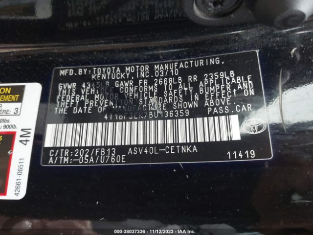 Photo 8 VIN: 4T1BF3EK7BU136359 - TOYOTA CAMRY 