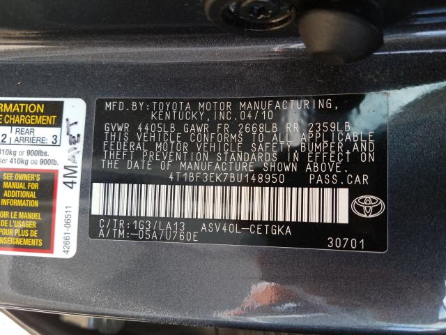 Photo 9 VIN: 4T1BF3EK7BU148950 - TOYOTA CAMRY BASE 