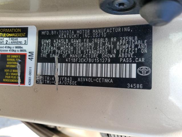 Photo 12 VIN: 4T1BF3EK7BU151279 - TOYOTA CAMRY BASE 