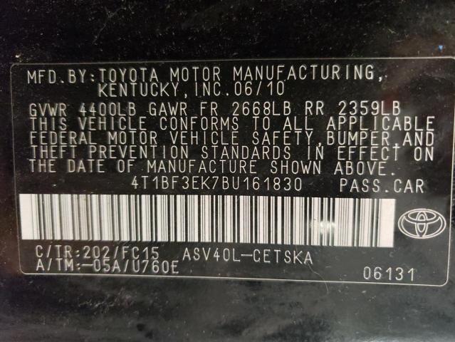 Photo 11 VIN: 4T1BF3EK7BU161830 - TOYOTA CAMRY BASE 