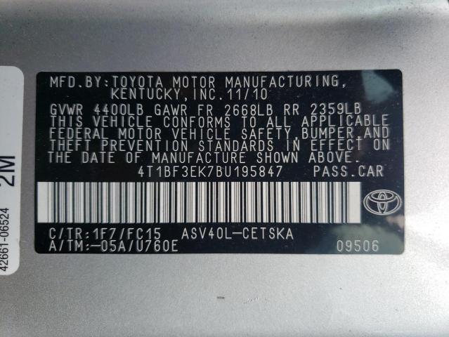 Photo 11 VIN: 4T1BF3EK7BU195847 - TOYOTA CAMRY 