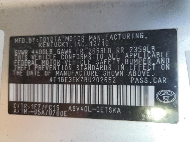 Photo 11 VIN: 4T1BF3EK7BU202652 - TOYOTA CAMRY BASE 