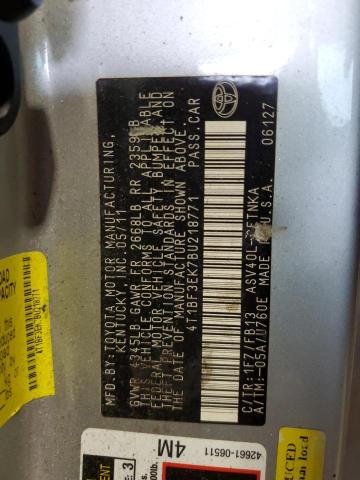 Photo 11 VIN: 4T1BF3EK7BU218771 - TOYOTA CAMRY 