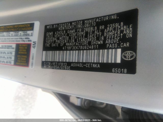 Photo 8 VIN: 4T1BF3EK7BU624811 - TOYOTA CAMRY 