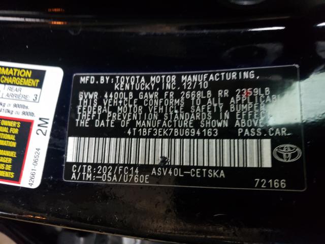 Photo 9 VIN: 4T1BF3EK7BU694163 - TOYOTA CAMRY BASE 