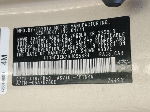 Photo 11 VIN: 4T1BF3EK7BU695684 - TOYOTA CAMRY 