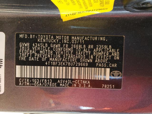 Photo 11 VIN: 4T1BF3EK7BU729669 - TOYOTA CAMRY 