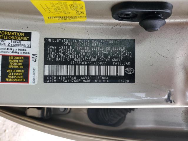 Photo 11 VIN: 4T1BF3EK7BU765877 - TOYOTA CAMRY 