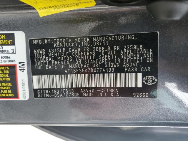 Photo 12 VIN: 4T1BF3EK7BU774109 - TOYOTA CAMRY BASE 