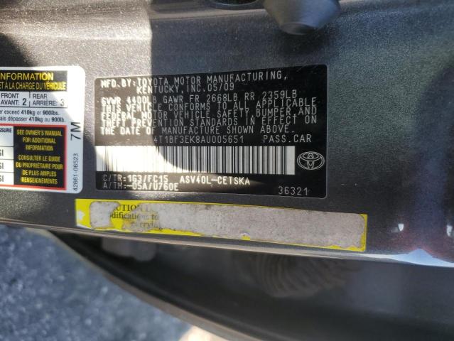 Photo 11 VIN: 4T1BF3EK8AU005651 - TOYOTA CAMRY BASE 