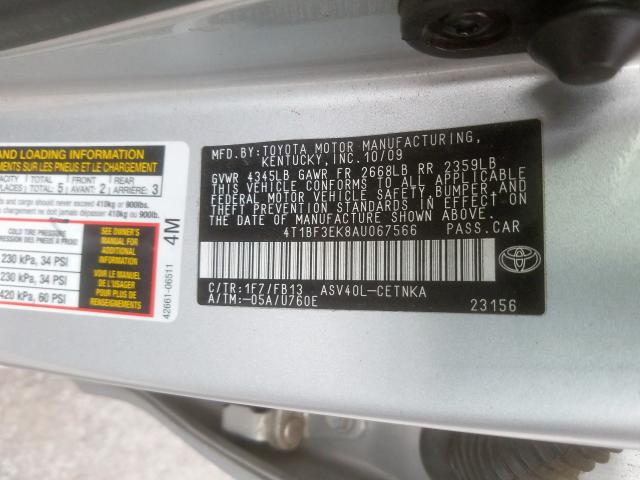 Photo 9 VIN: 4T1BF3EK8AU067566 - TOYOTA CAMRY BASE 