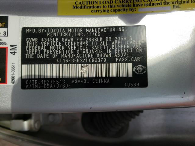 Photo 9 VIN: 4T1BF3EK8AU080379 - TOYOTA CAMRY BASE 