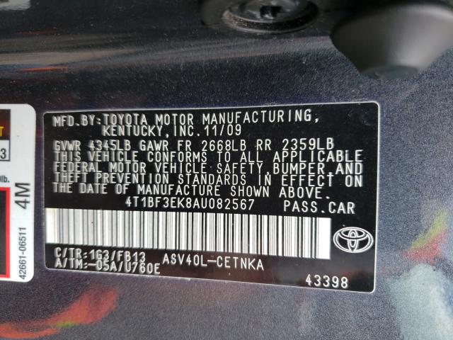 Photo 9 VIN: 4T1BF3EK8AU082567 - TOYOTA CAMRY BASE 