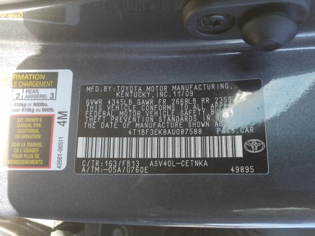 Photo 9 VIN: 4T1BF3EK8AU087588 - TOYOTA CAMRY BASE 