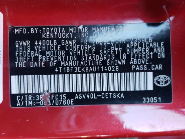 Photo 11 VIN: 4T1BF3EK8AU114028 - TOYOTA CAMRY BASE 