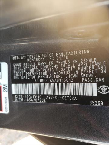 Photo 9 VIN: 4T1BF3EK8AU115812 - TOYOTA CAMRY BASE 