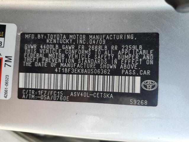 Photo 12 VIN: 4T1BF3EK8AU506362 - TOYOTA CAMRY BASE 